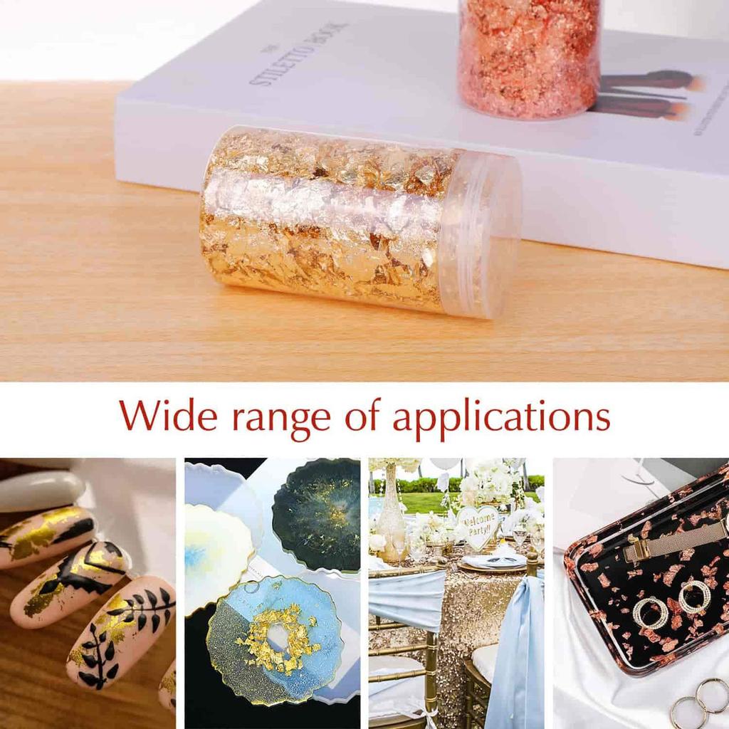 Gold Foil Flake for Resin Gilding Foil Flake for Nails Painting Arts and Crafts