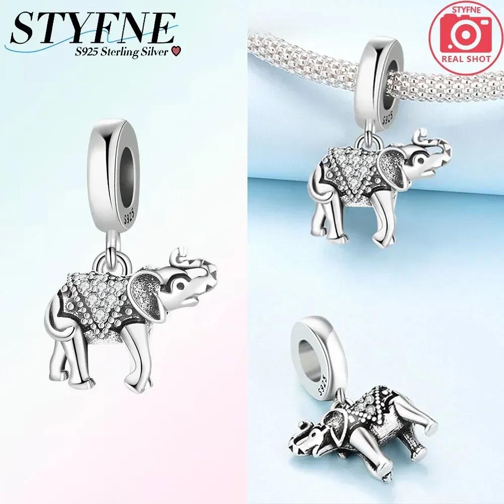 Women's Pendant Bead Component Copper Metal Elephant Charm Bead Component Compatible With Do It Yourself Bracelet High Quality Fine Jewelry Necklace