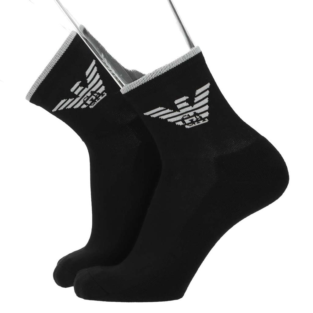 [Emporio Armani] 3-Pair Set - Emporio Armani Eagle Short-Length Casual Socks with Terry Sole - Made In Japan - Men's Socks - Gift - 92342719 (JP, Numb