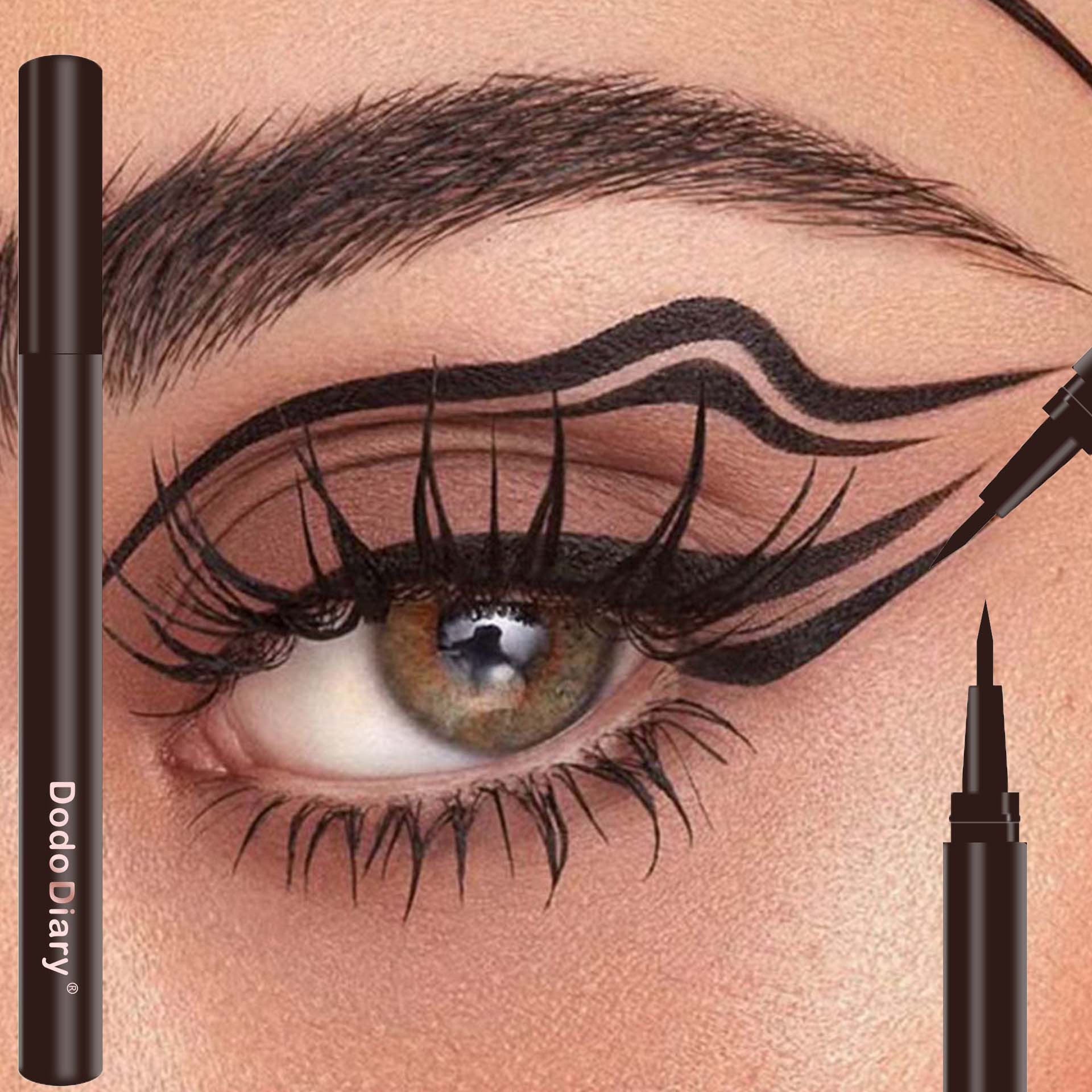 

Smooth Liquid Fast Drying Eyeliner Pen No Ink Leakage Durable Not Easy To Smudge Eyeliner Waterproof Eyeliner Liquid Soft Black коричневий