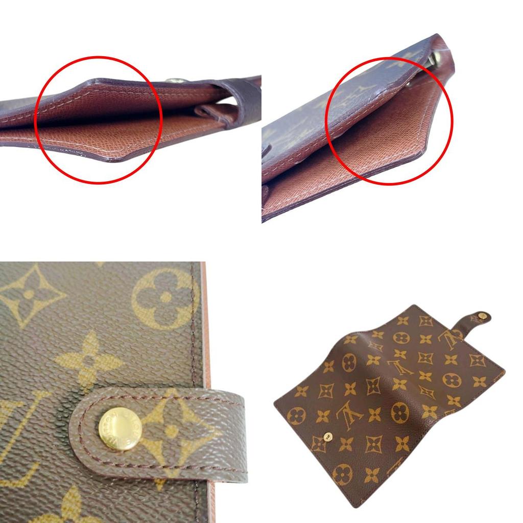 LOUIS VUITTON Monogram Agenda PM Notebook cover Monogram canvas Brown R20005 Used