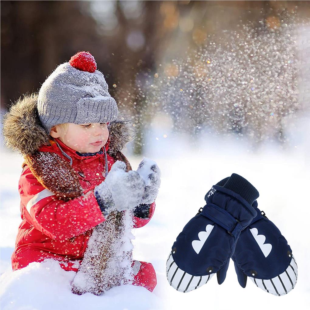 Kids Skiing Mittens Boys Girls Hand Outdoor Gloves Waterproof Child Snow Mitten Mitts Cover Windproof Thickened
