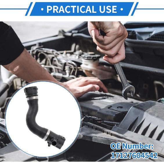 1 Pcs Radiator Hose for BMW 335i 2012-2015 for BMW 435i 2014-2016 Good Sealing Rubber Black Upper Coolant Water Hose