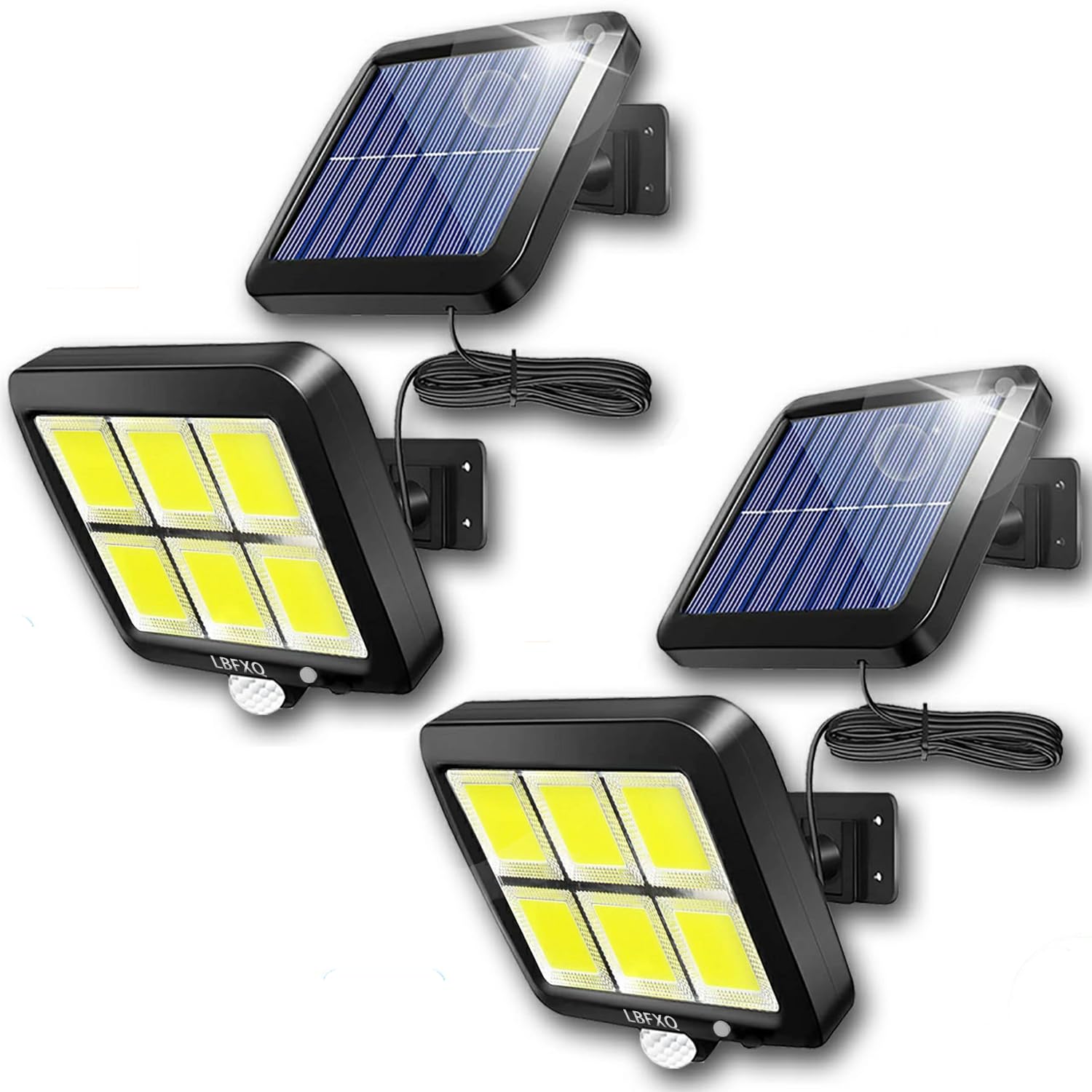 

LBFXQ [2024 Upgraded Model] Solar Sensor Light, 2-Piece Set, Outdoor, 120 LEDs, Motion Detector, Ultra-Bright Lighting, IP65 Waterproof Wall Light,