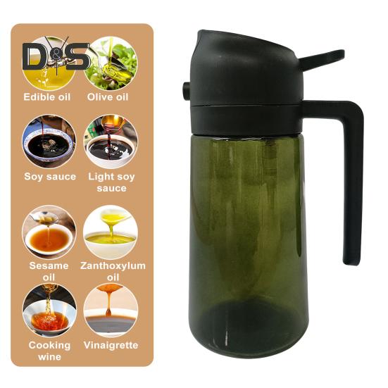 Ölsprüher zum Kochen, 470 ml Olivenölspender und -sprüher aus Glas, effiziente Ölkontrolle, multifunktionales Küchenwerkzeug für Heißluftfritteuse, Grillsalat