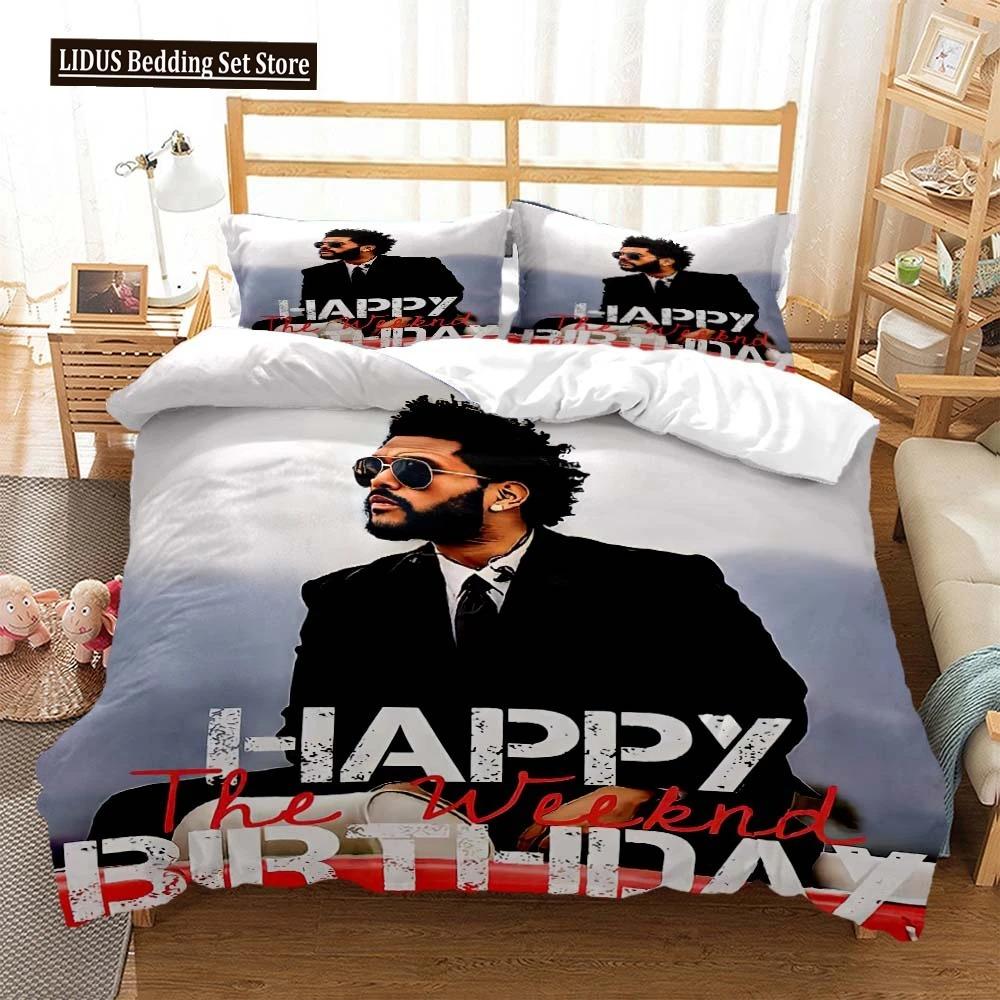 Die Weeknd Mode Popstar 3D Gedruckte Bettwäsche Queen Bettwäsche-Set King-Size Bettwäsche-Set Weiche Bettbezug