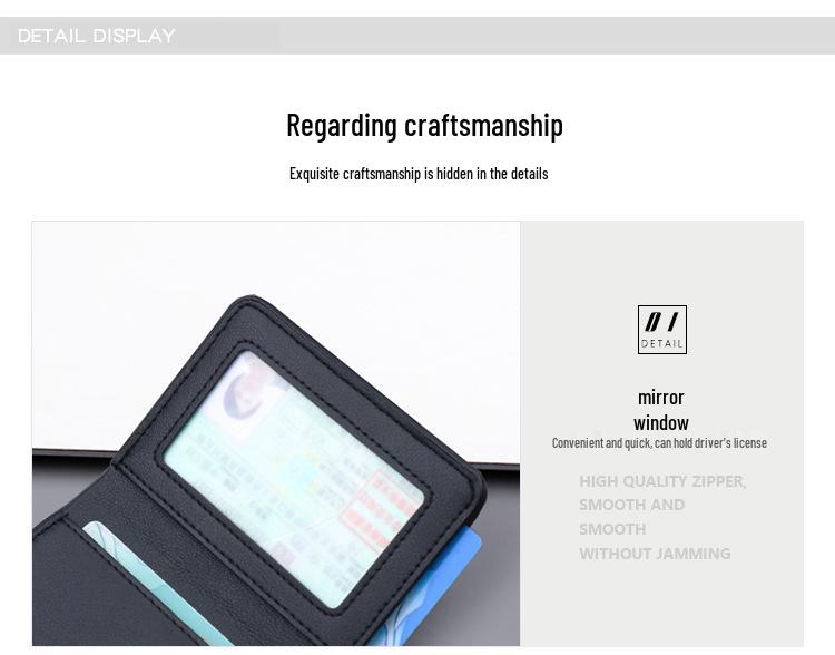 Men's Vertical Ultra-thin Leather Wallet with Anti-Demagnetization Card Holder