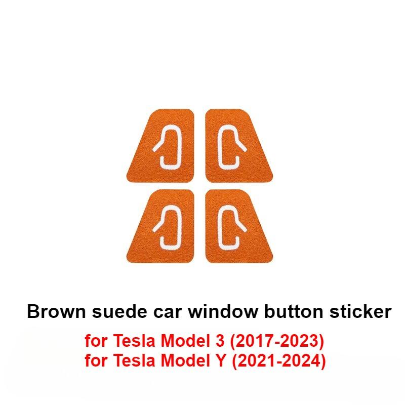 4PCS Car Door Switch Button Panel Cover Sticker For Tesla Model 3 Y Juniper 2017-2026 Car Interior Decoration Car Accessories
