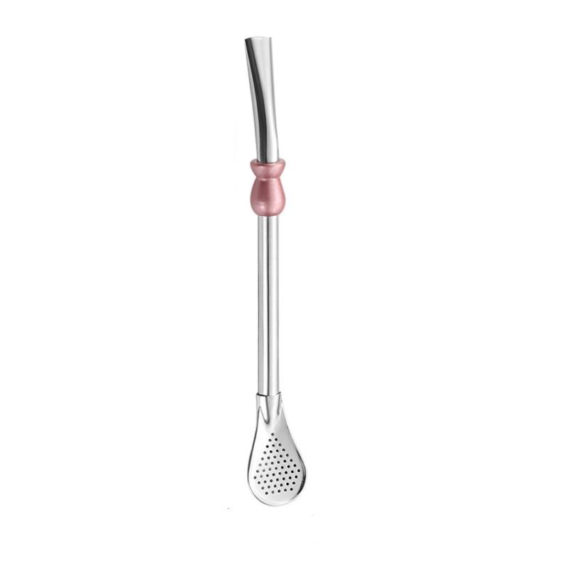Hot Sale Reusable Straw Spoon Stainless Steel 304 Tea Filter Yerba Mate Bombilla Coffee Spoons Milk Drinking Kitchen Tools
