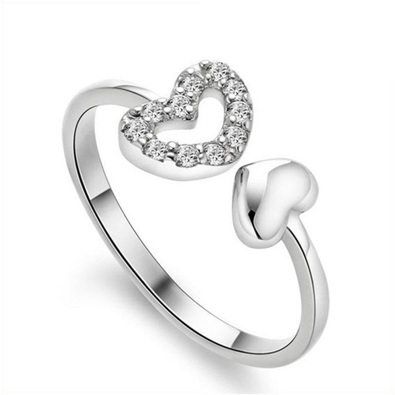 Double Heart Open Ring: Fashionable Heart-Shaped Love Jewelry