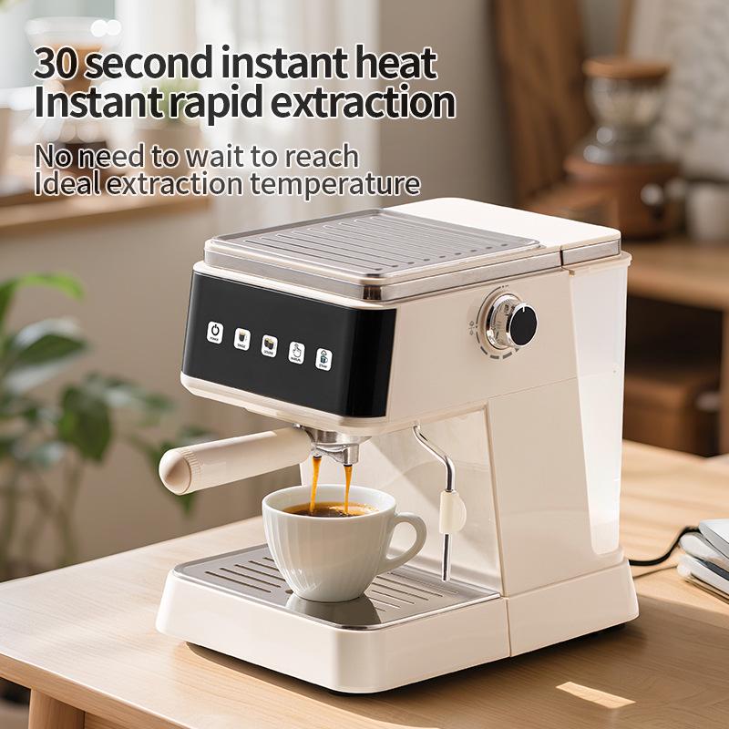 Nowy włoski półautomatyczny ekspres do kawy z ekstrakcją pod wysokim ciśnieniem i spieniaczem do mleka do użytku domowego