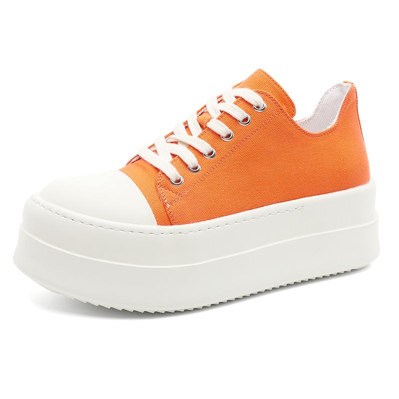 

Модная молодежная и трендовая мужская повседневная парусиновая обувь однотонного цвета на шнуровке, с толстой подошвой, удобная, в городском стиле, спортивная 46 оранжевый