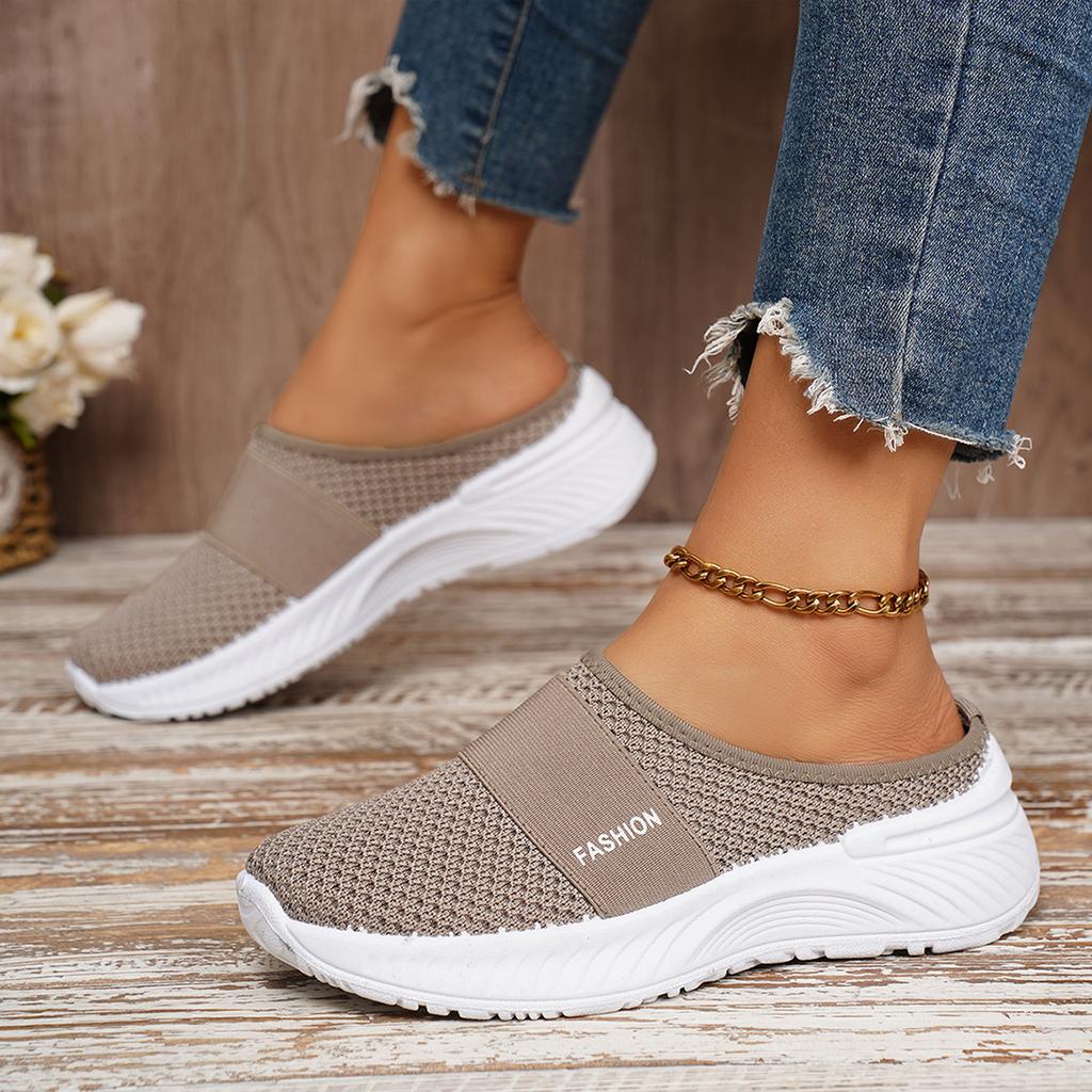 Pantofole da Donna Autunnali Nuove Traspiranti alla Moda Leggere Versatili Casual – Mezza Pantofola Slip-On da Donna