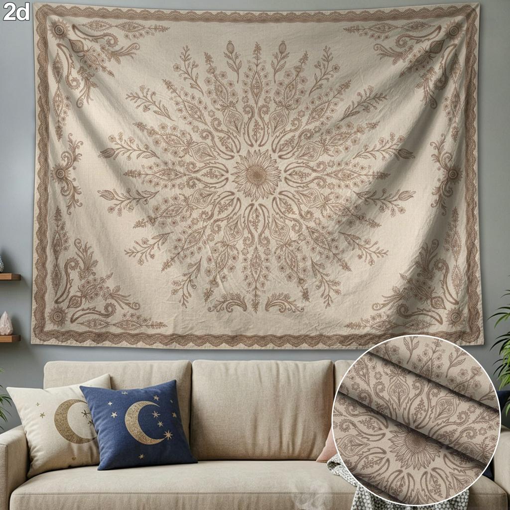 Bohemian Floral Tapestry Wall Hanging, Polyester Fiber Tapestry, Suitable for Living Room, Bedroom, Office Wall Decor, Home Decor, Room Decor, Party D