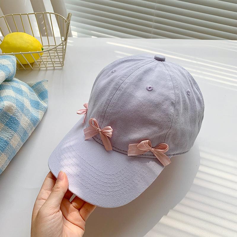

Retro Korean Style Ribbon Bow Sweet Baseball Cap Cotton Sun Cap Sunscreen Hat Peaked Cap Outdoor Sunshade Sunscreen Women S Hat фиолетовый