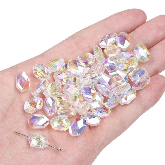 PERLES EN VERRE CRISTAL 12X8MM 5PCS/SAC