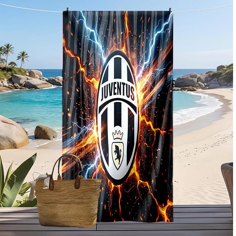 Juventus FC Printed Beach Towel Quick Dry Soft TowelPortable Large Rectangular Beach Blanket for Travel Swimming Pool