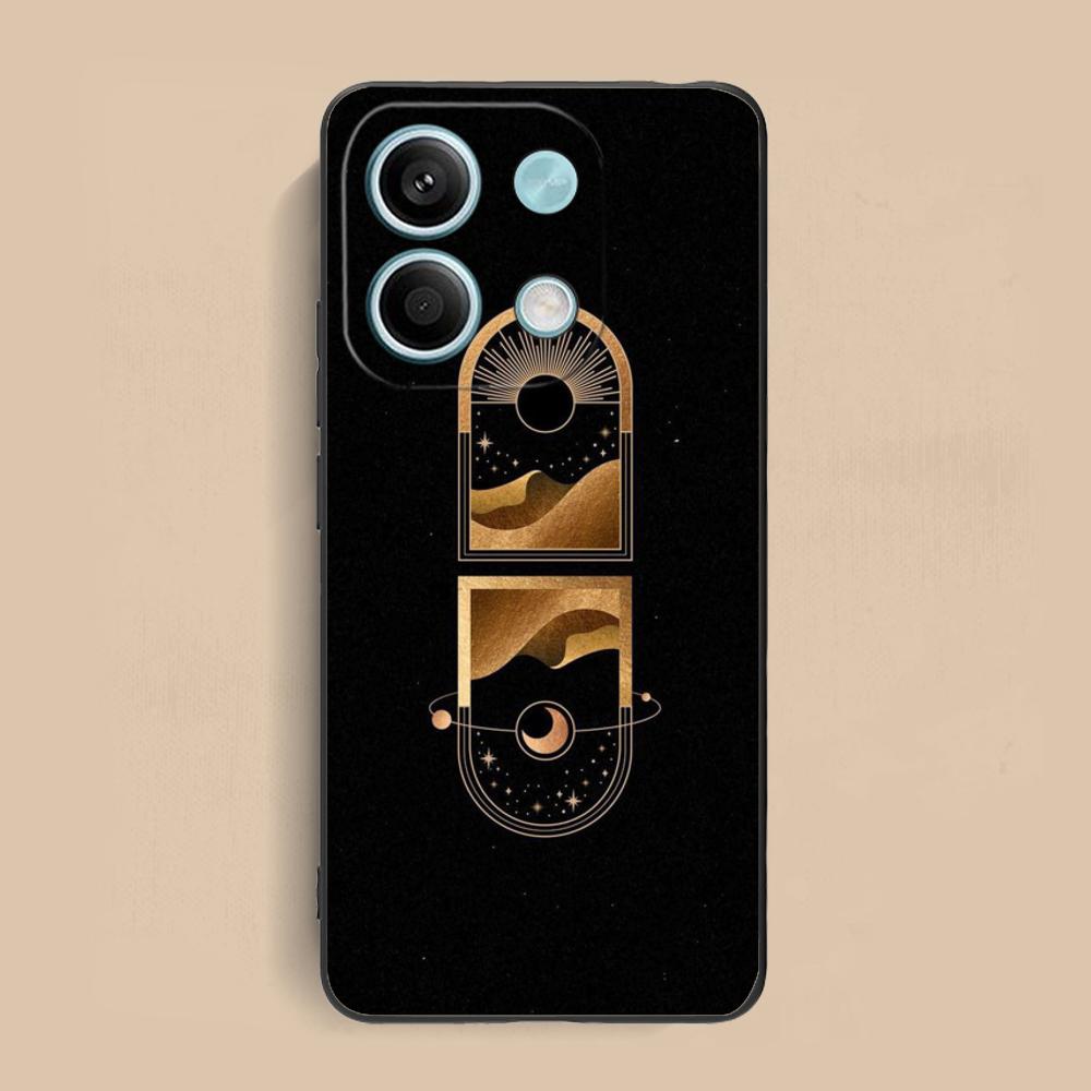 Sun Moon Mobile Cell Phone Case for Xiaomi Redmi Note 14 13 12 11 S Pro Plus 4G 5G Colorful Printing Cover Luxury Cover Pretty