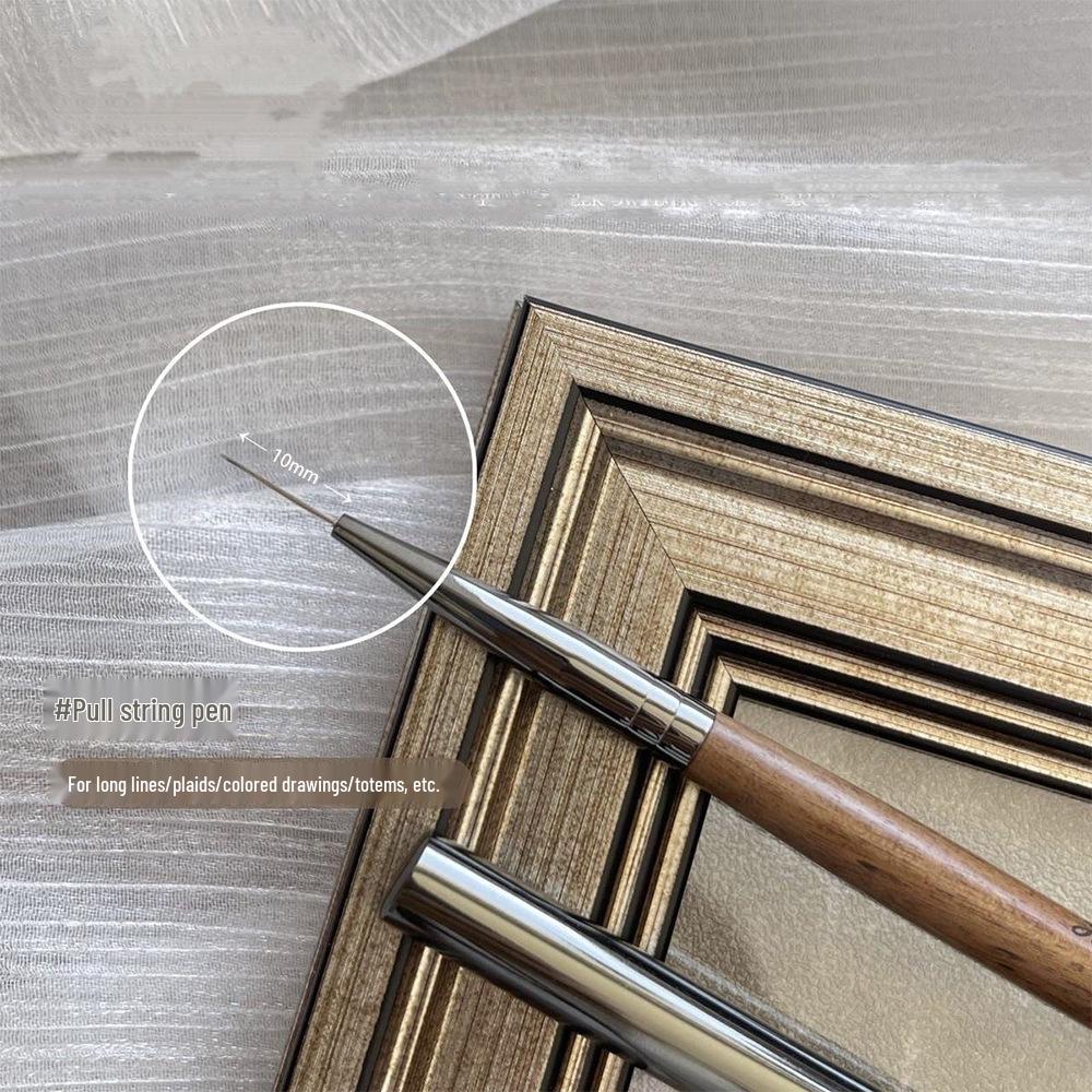 Walnut Wood Nail Art & Watercolor Brushes Set: High-End Blending & Liner Tools for Gradient Painting.