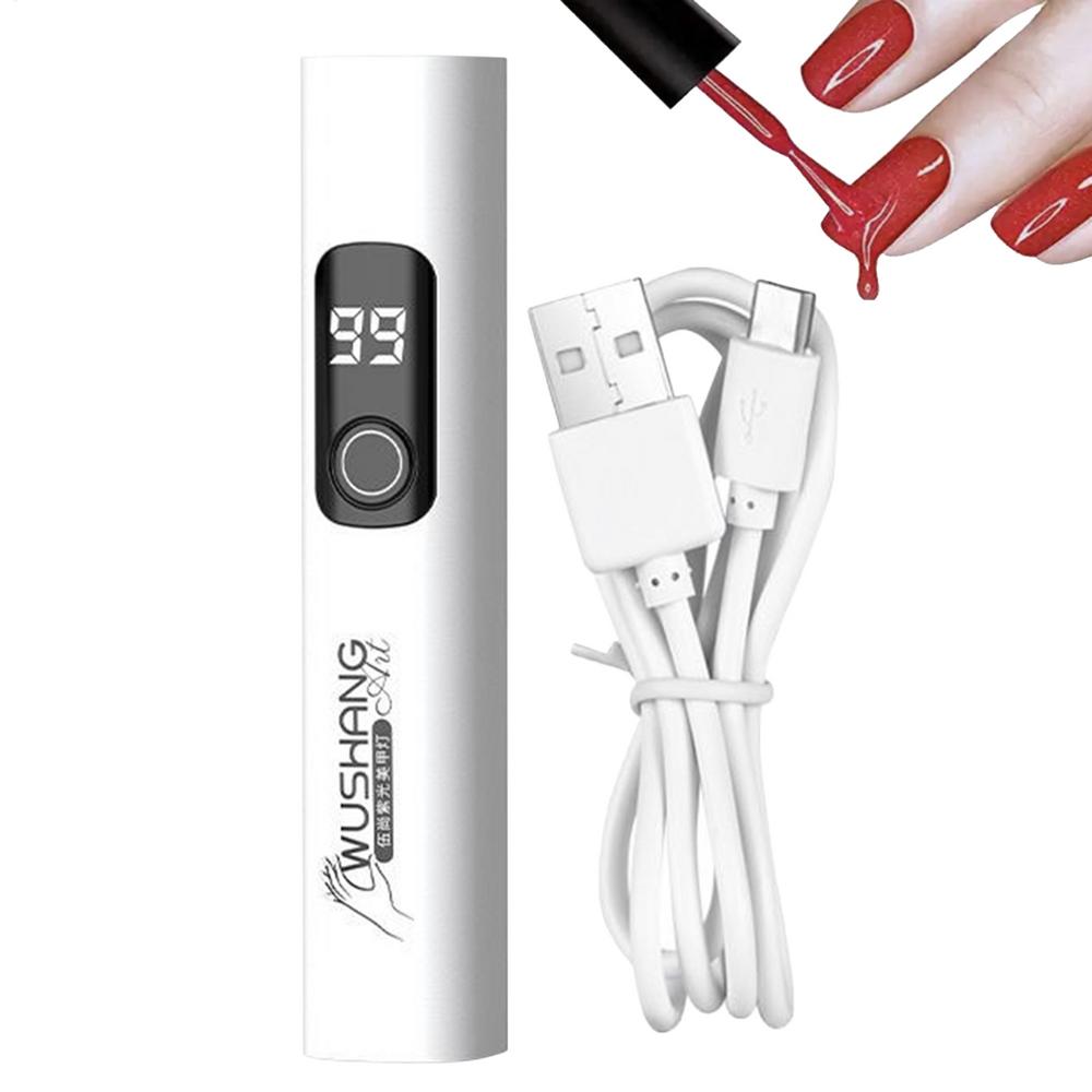 Mini UV Light For Nails USB Charging Fingernail Drying Tool Digital Display LED Nail Light With 2 Timing Modes For Manicure