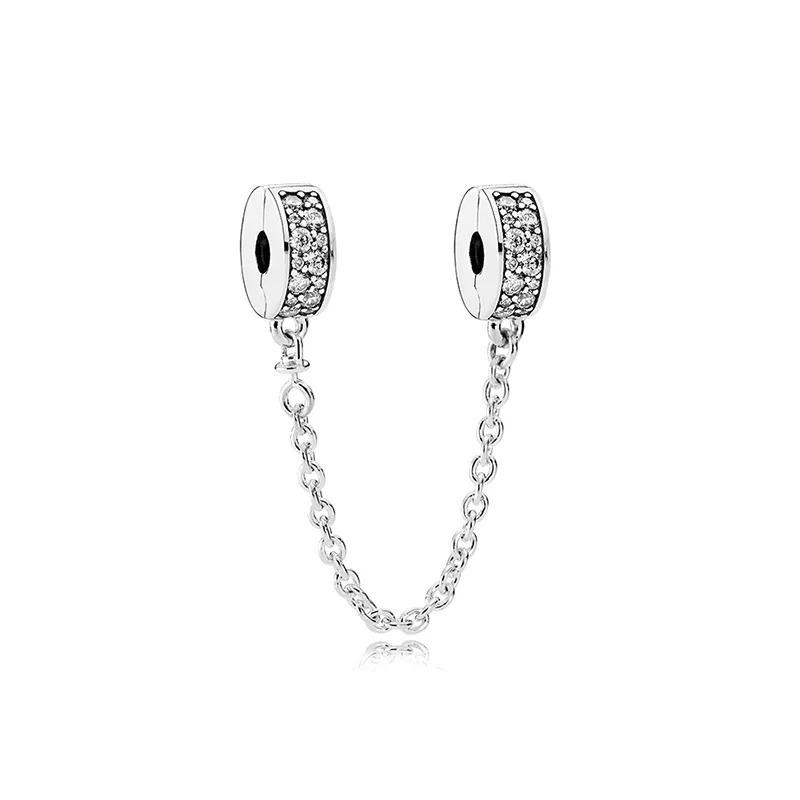 New 925 Silver Butterfly Stars & Moon Sunflower Safety Chains Spacer Beads Charms Fit Original Bracelets DIY Jewelry