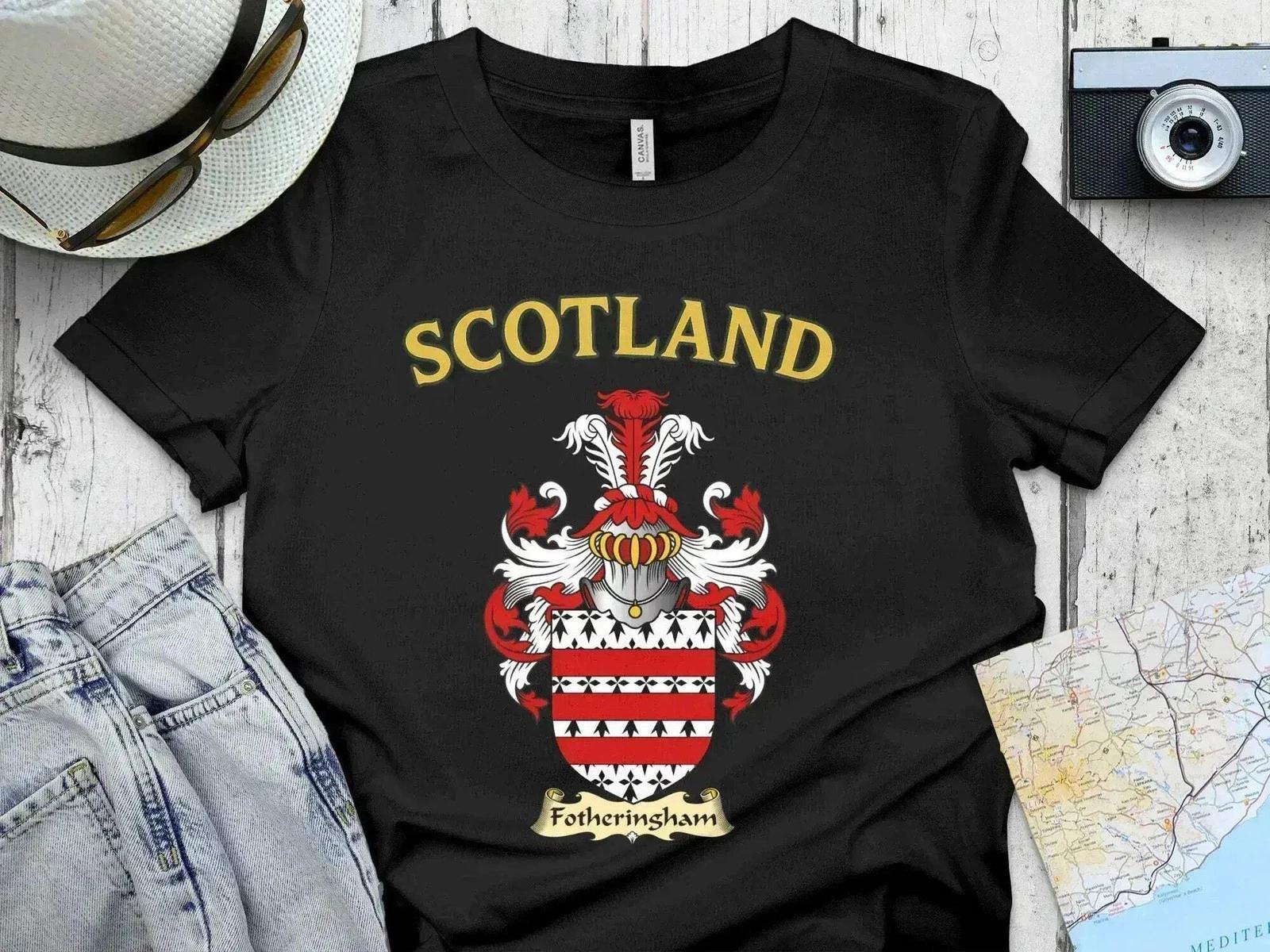 Clan Fotheringham Coat of Arms T-Shirt – Scotland Crest Design 2XL