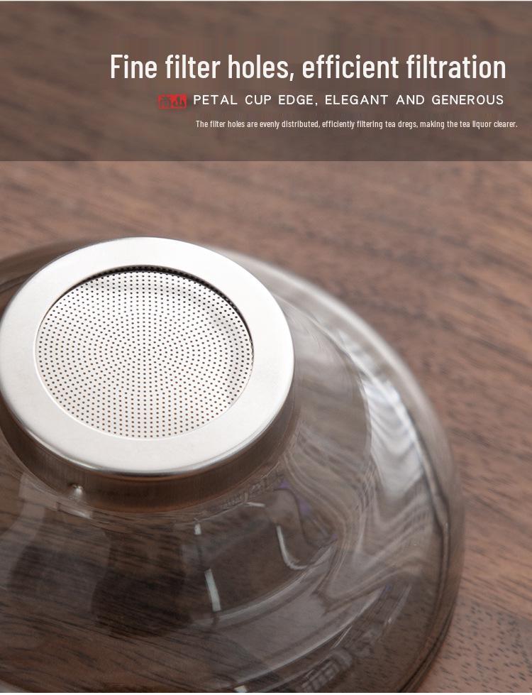 Nanshan Mr. Lingbi Glass Tea Filter Set: Creative Glass Strainer for Kung Fu Tea Ceremony.