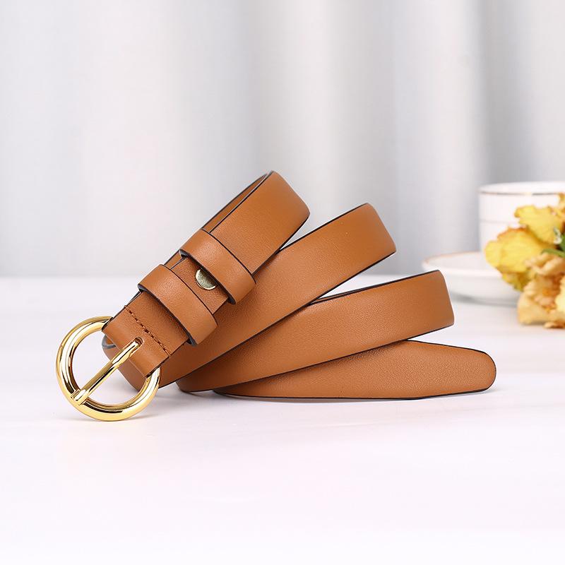 New Napa Leather Lady College Style White Belt Female Simple Fashion Trend Versatile Fairy Style Belt Female