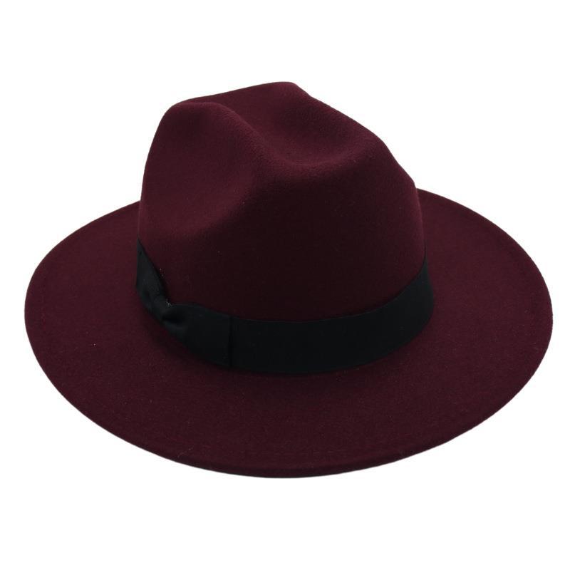 Top Hat Foreign Style Jazz Hat Men'S And Women'S Felt Hat Woolen Hat Temperament Sun Hat Ins Wind