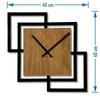 Squares wall clock 40cm black wooden