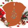Christmas Dog Print Tree Print T Shirt Short Sleeve O Neck Loose Women Summer Cool Tshirt Ladies Tee Shirt Tops Clothes