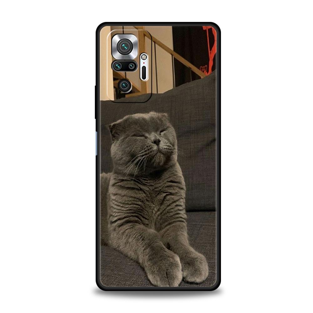 Britische Kurzhaarkatze Telefonhülle für Xiaomi Redmi Note 12 5G 10C 10 11 9 8 Pro Plus 9S 7 8T 9T 9A 8A 9C K50 K40 Gaming-Abdeckung