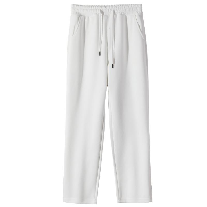 Men's Spring/Fall Oversized Athletic Pants - Loose-Fit Casual Straight-Leg Solid Color Trousers