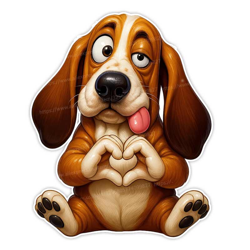 

Funny Basset Hound Pet Dog Animal Car Sticker Waterproof Styling Automobiles Motorcycle Exterior Accessories Vinyl Decals Y172 A-15cm Longest Side
