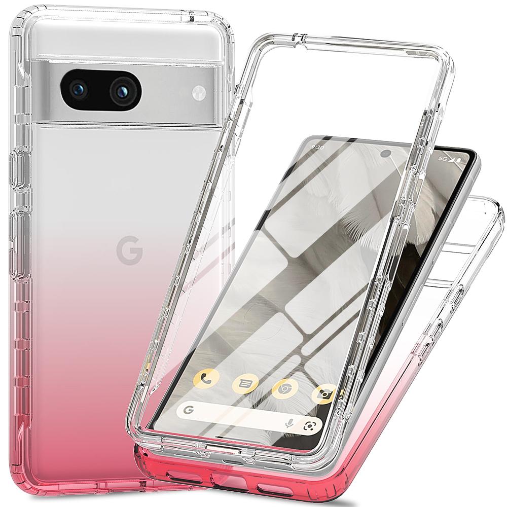 For Google Pixel 8a Case Built-In PET Screen Protector PC+TPU Full Body Shockproof Phone Cover