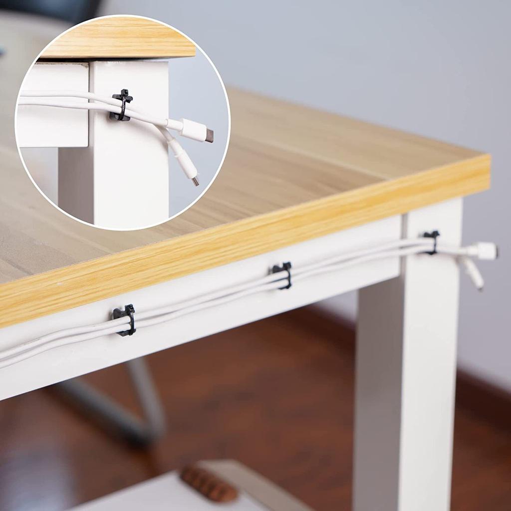 50 peças de abraçadeiras de cabo com fecho de correr, base de montagem, parafuso de fixação, suporte de fio, organizador retardante, preto, 2 tamanhos