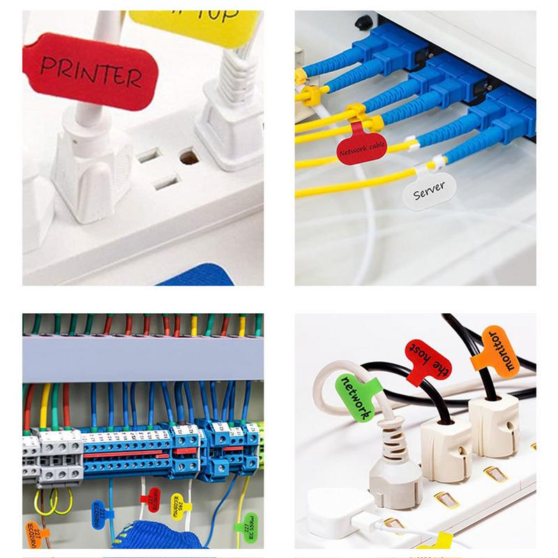 32pcs Writable Data Cables Label Reusable Multi-Color Nylon Tags Erasable Wire Headphones Markers Home Office Storage Supply