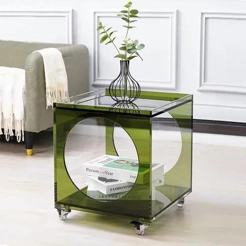 Creative Acrylic Sofa, Side Table, Small Corner Table, Movable Small Coffee Table, Storage, Storage, Small Side Table