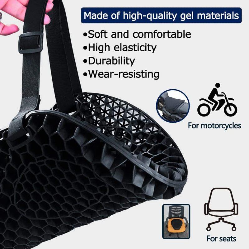 Moto 3D Honeycomb Shock Absorbing Motorcycle Seat Cushion Cools Good Decompression and Shock Absorbs Suitable for Any Motorcycle