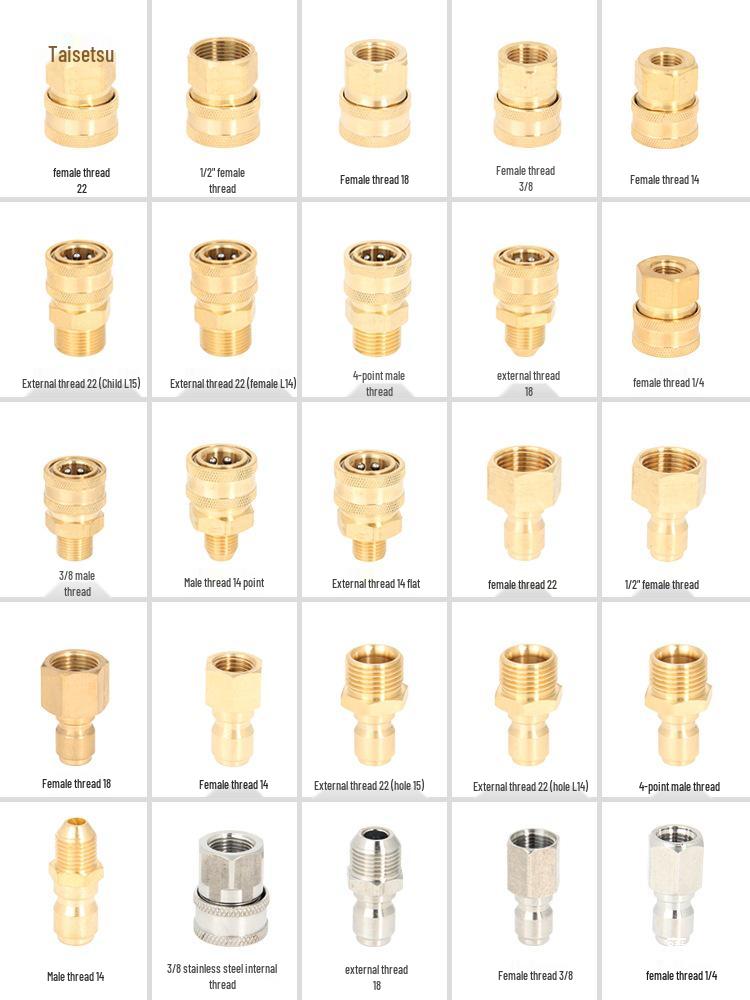 High-Pressure Copper Quick-Connect Water Hose Adapter for Car Washers
