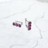 Серебряные серьги с натуральным рубином 3.344ct, фианитами (2165149)