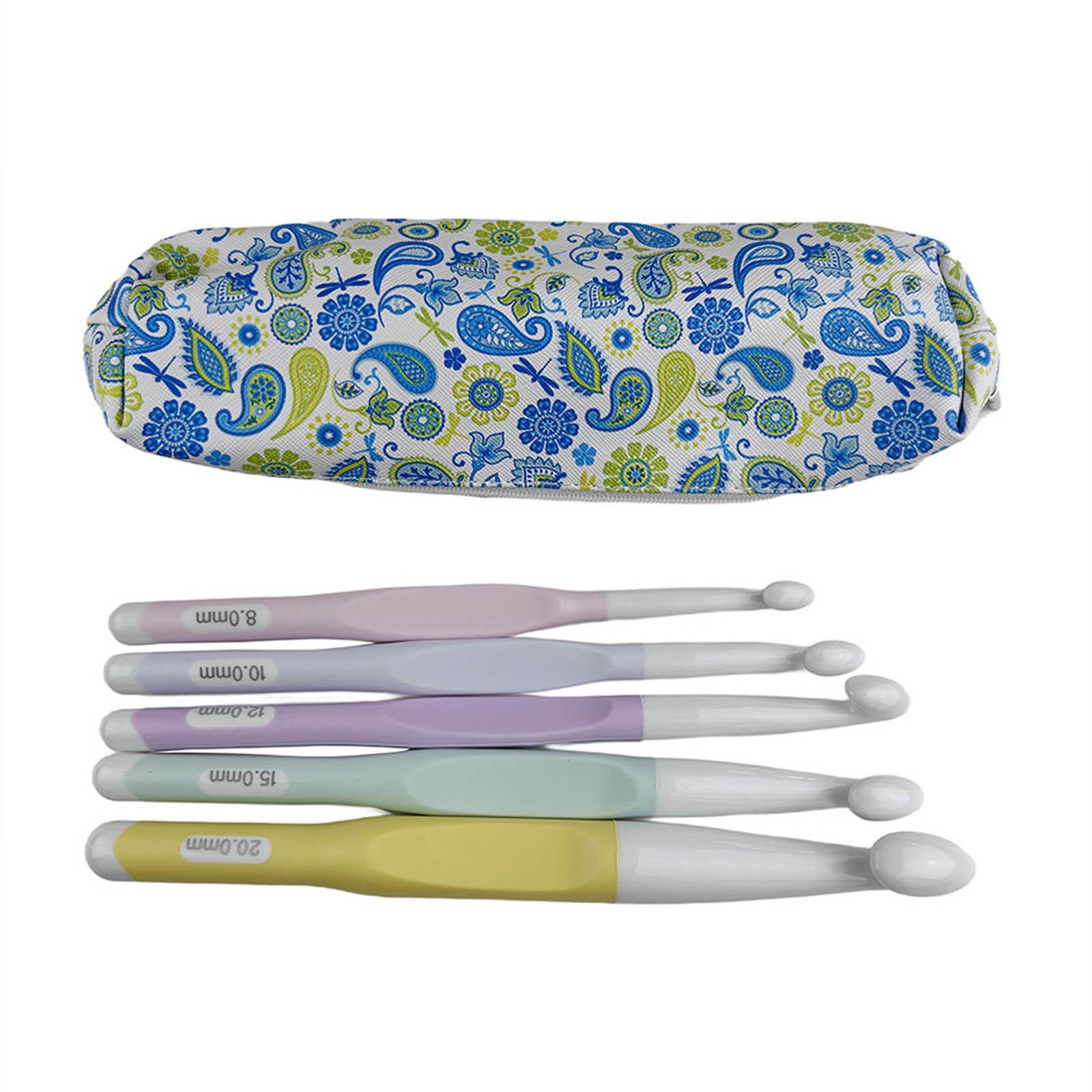 

5 шт. Эргономичный крючок для вязания 5 размеров Крючок для вязания с мягкой ручкой для начинающих Вязание свитера Шарфы Сумка Носки и Шапка