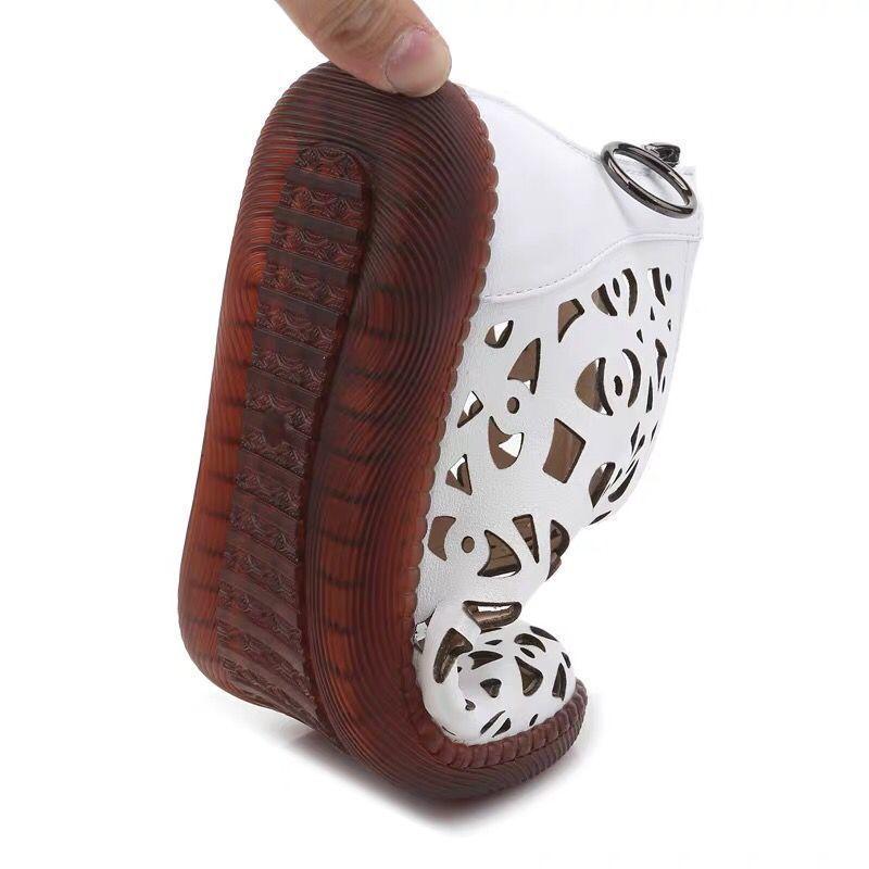Sandali con fondo tendineo, stivali da donna, scarpe estive con foro cavo, sandali alti, fondo piatto/morbido, scarpe da mamma antiscivolo