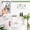 Yookeer Bathroom Wall Decor 4 Pieces Relax Soak Unwind Breathe with Boho Leaf Art Print Minimalist Sign Botanical Wooden Hanging Wall Art Decor for