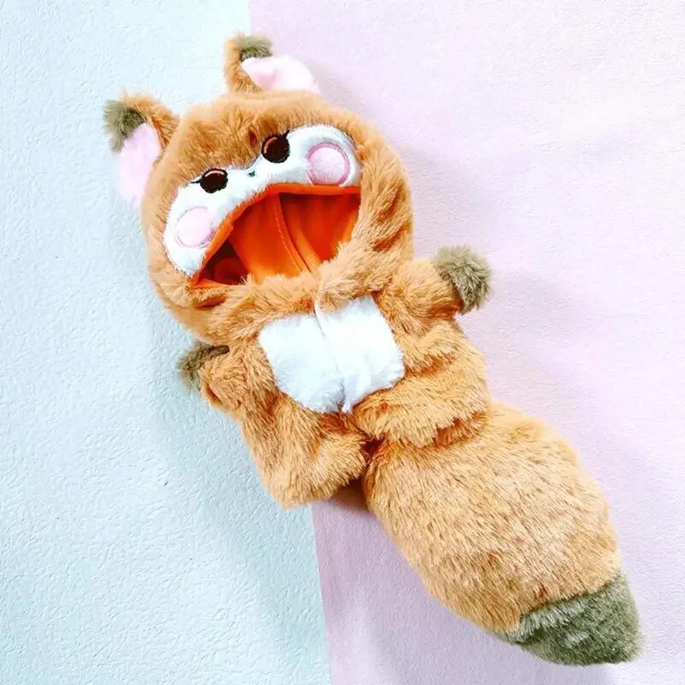 Playing House Toy Accessories Fox Wolf Bear 20cm Doll Clothes One-piece Garment Jumpsuits With Tail Cartoon Animal Outfit