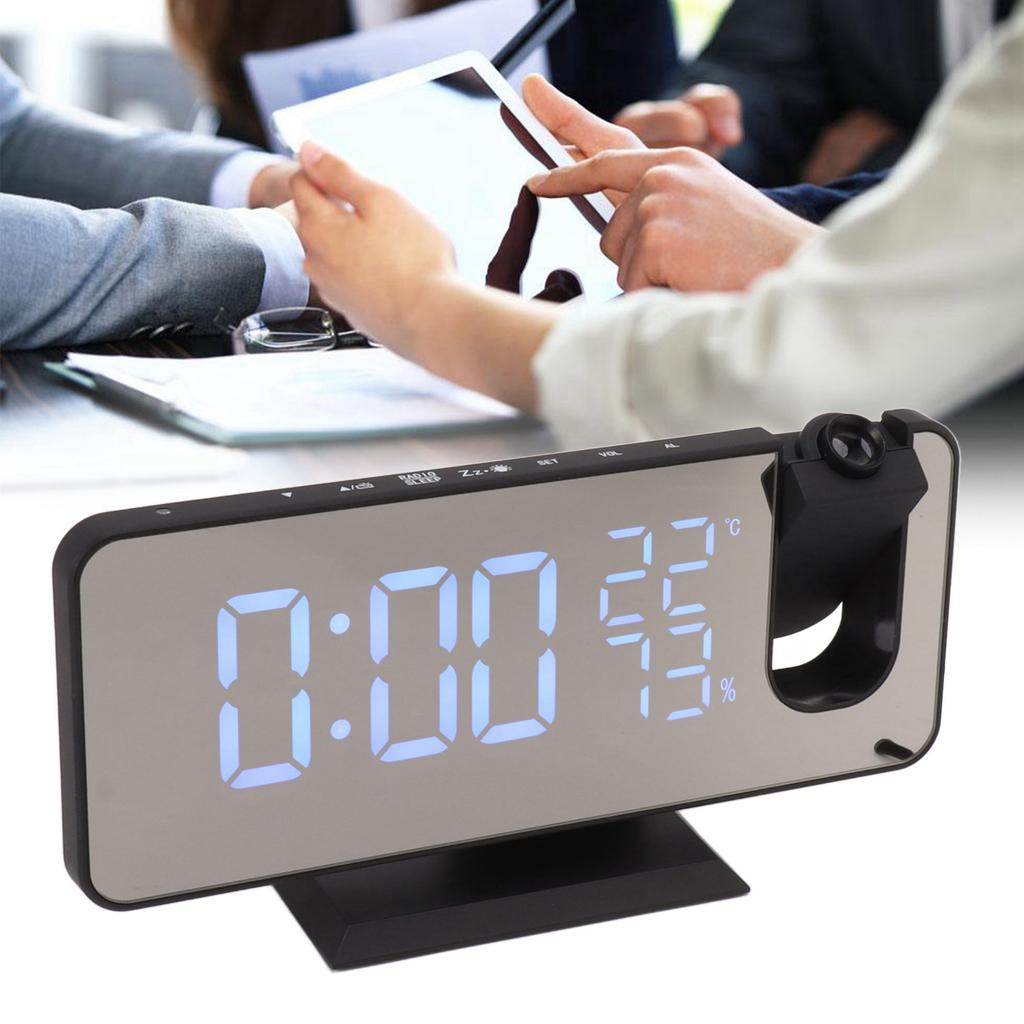FM Radio LED Digital Smart Alarm Clock LED Digital Projection Alarm Clock for Bedroom Bedside