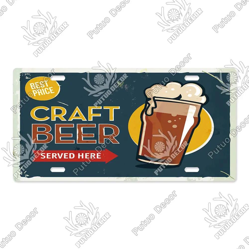 Putuo Decor Bier Metallschild Blechschild Plakette Metall Vintage Nummernschild Dekoration für Bar Pub Man Cave Wohnzimmer Wanddeko