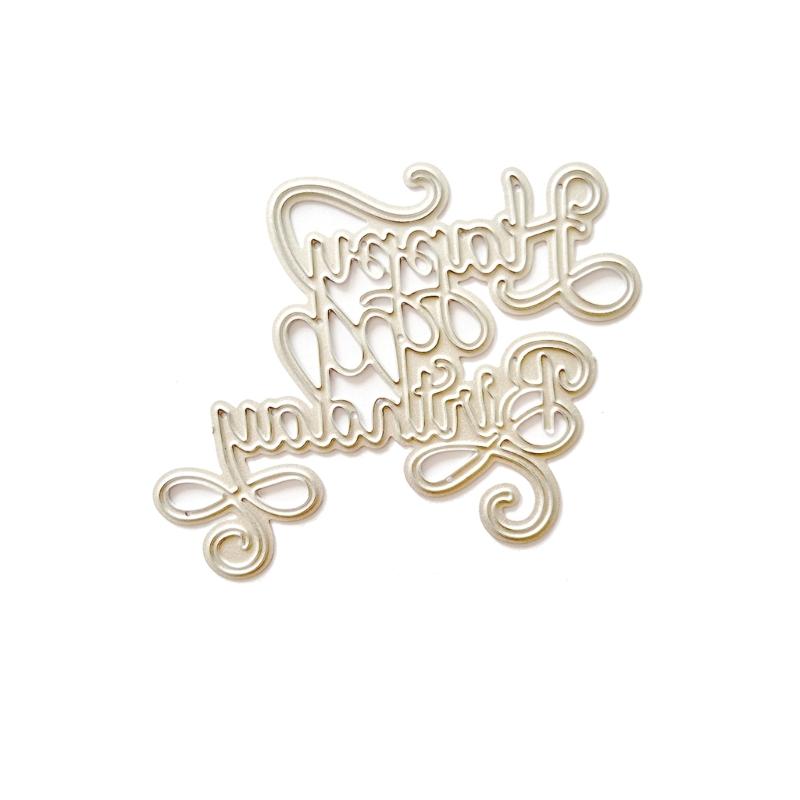 

Happy Birthday Metal Cutting Dies DIY Craft Carbon Steel Embossing Template Stencil Scrapbooking for Card Die Cuts Mold