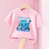 Demone Hunter Girl Purple Pink T-shirt Cute Anime Cotton T Shirt Y2K Kawaii Kids Streetwear Harajuku Short Sleeve Summer Clothes