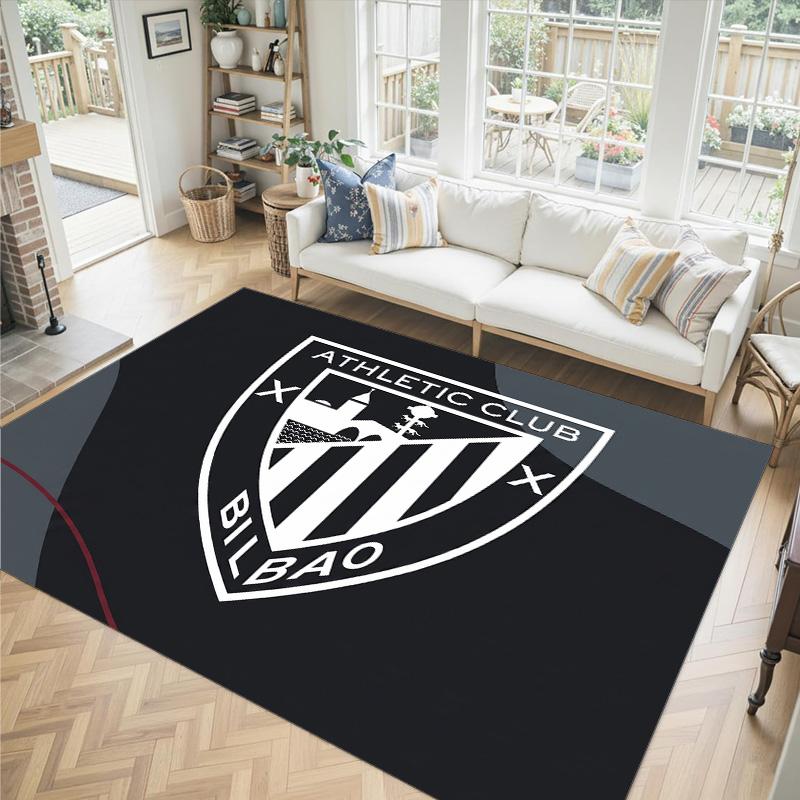 Athletic Bilbao Football Design Crystal Velvet Carpet Cozy Non?Slip Printed Rug For Bedroom Living Room Entrance